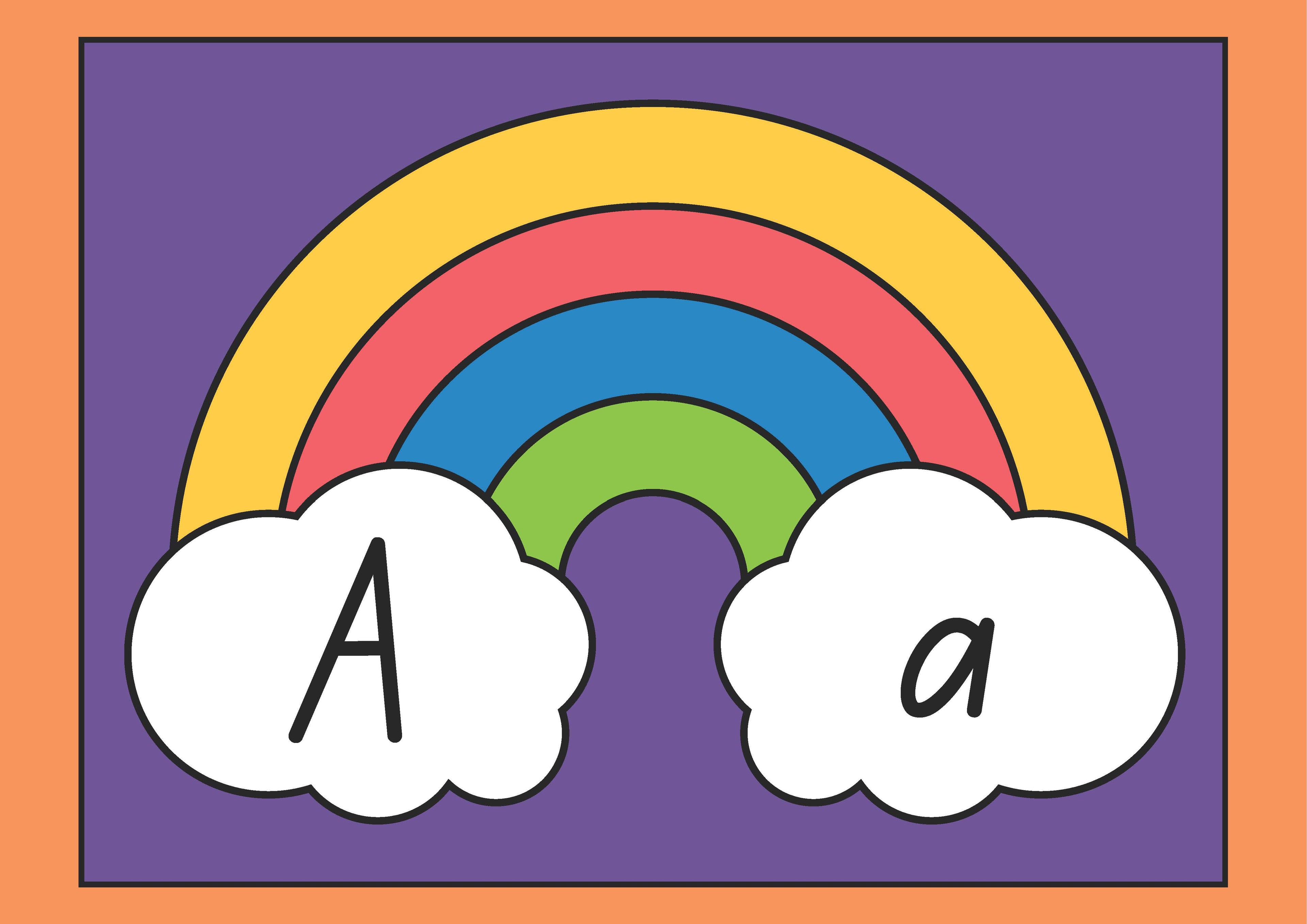 Alphabet English Posters in Colorful Bold Rainbow Style
