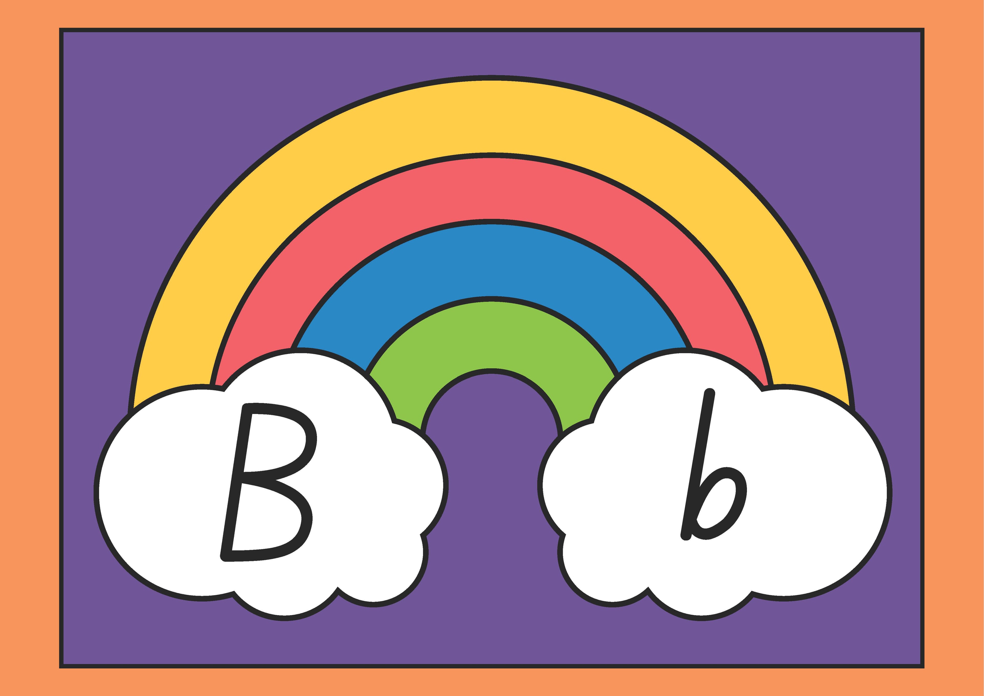 Alphabet English Posters in Colorful Bold Rainbow Style