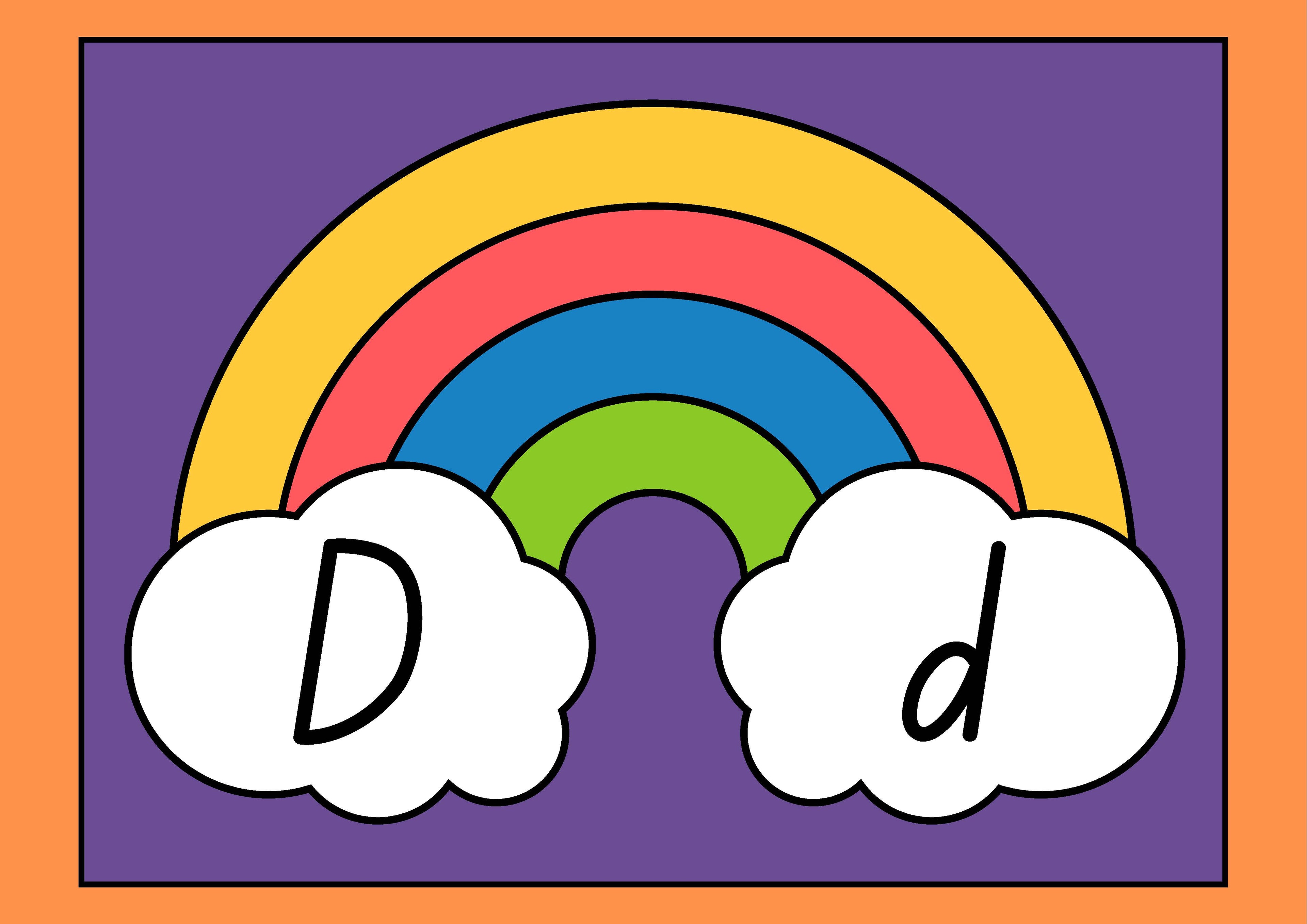 Alphabet English Posters in Colorful Bold Rainbow Style