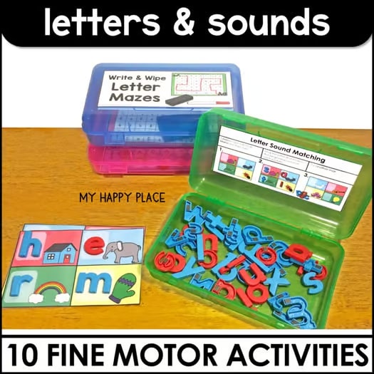 Alphabet Fine Motor Task Boxes - Morning Tub & Busy Box Motor Skills Activities