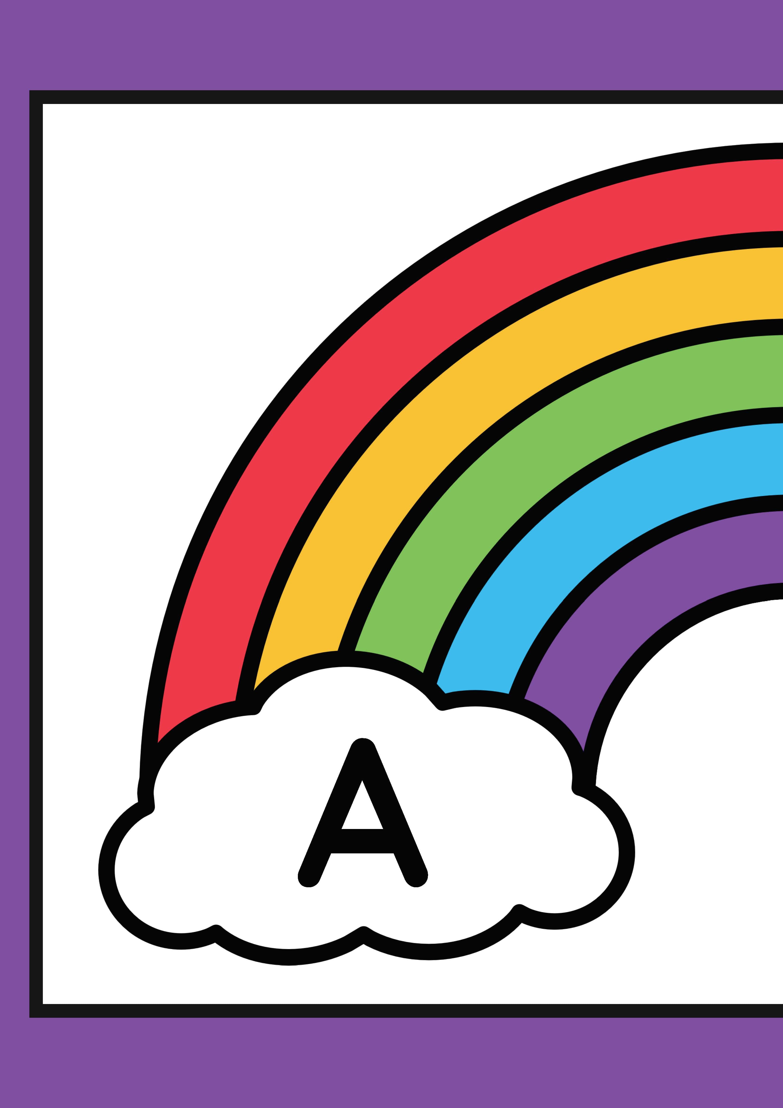 Alphabet Matching Posters in Colorful rainbow Illustrative Style