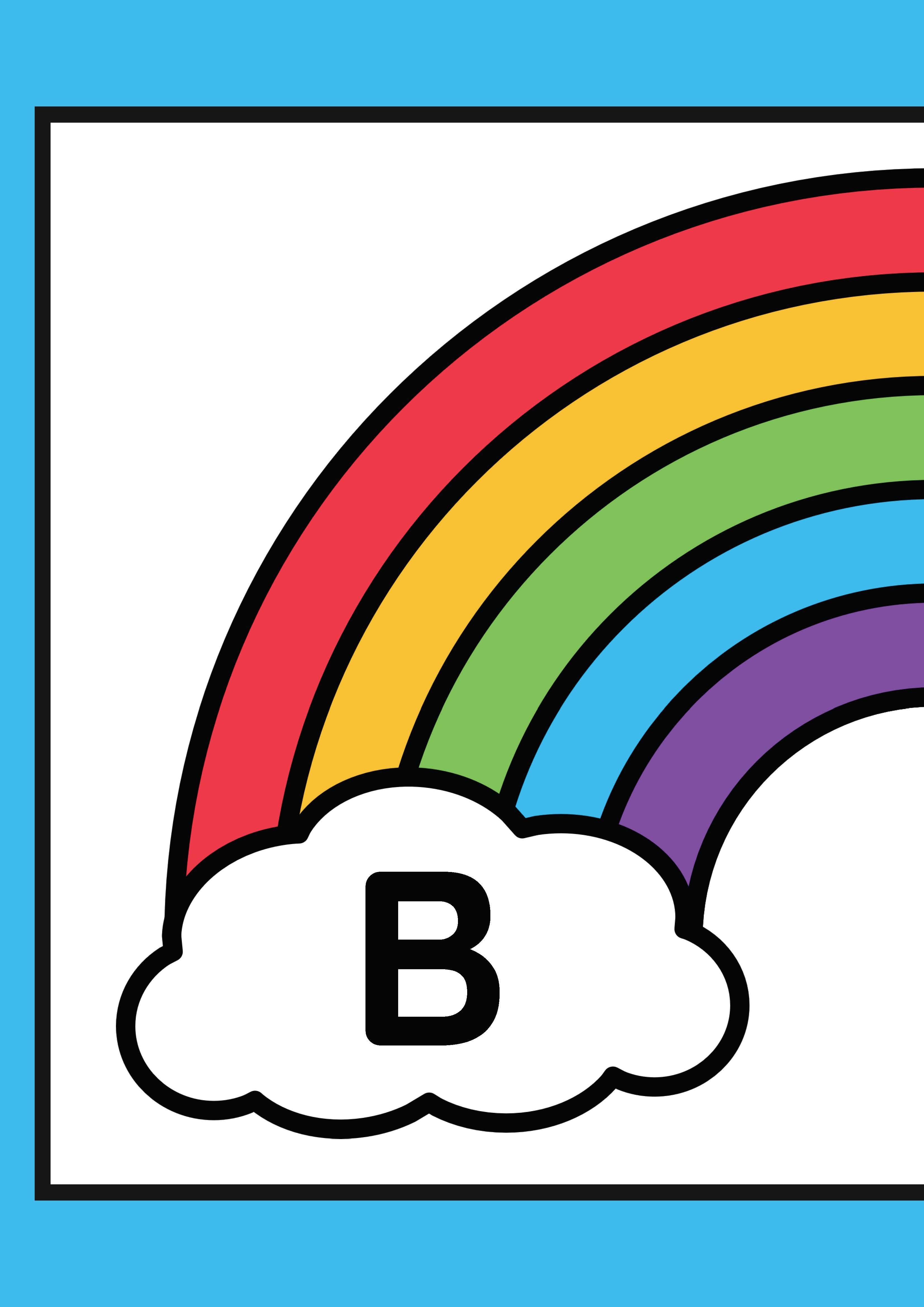 Alphabet Matching Posters in Colorful rainbow Illustrative Style