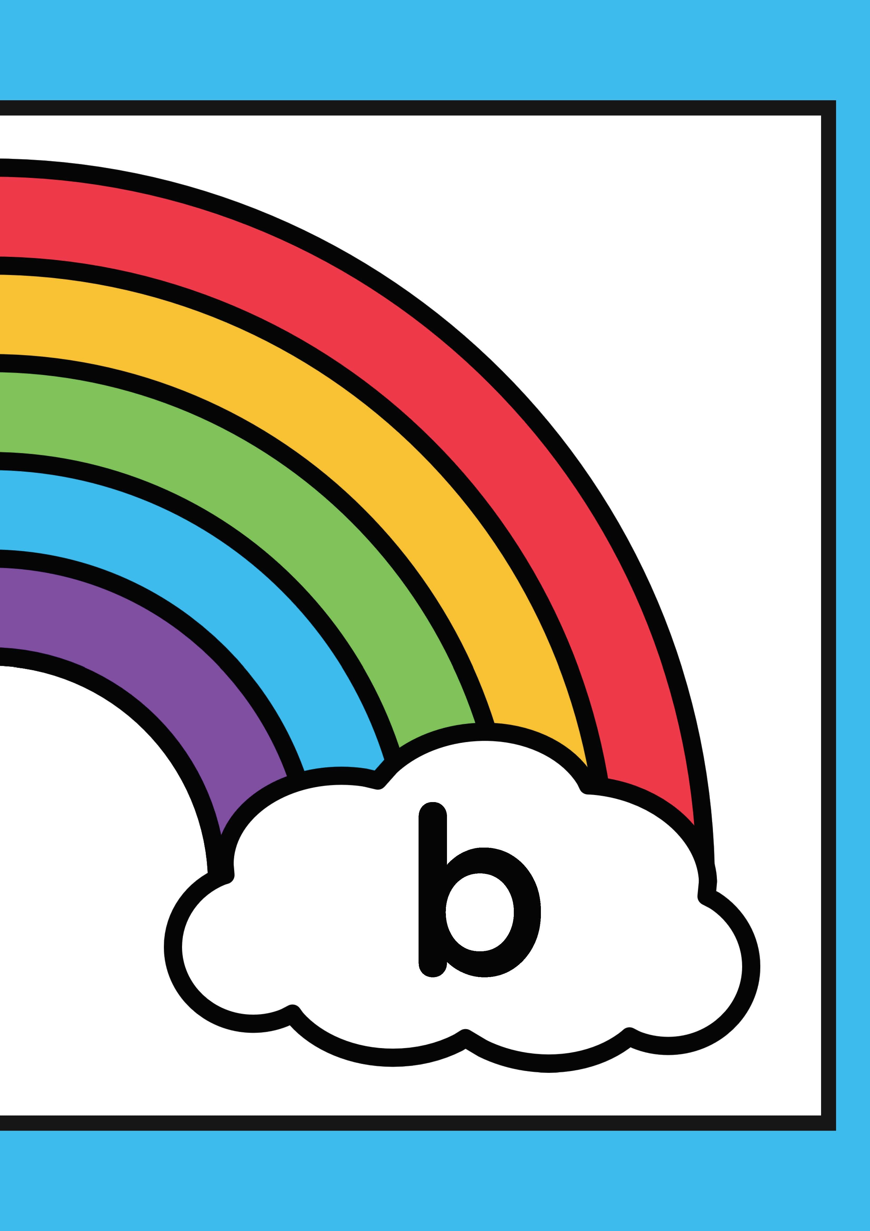 Alphabet Matching Posters in Colorful rainbow Illustrative Style