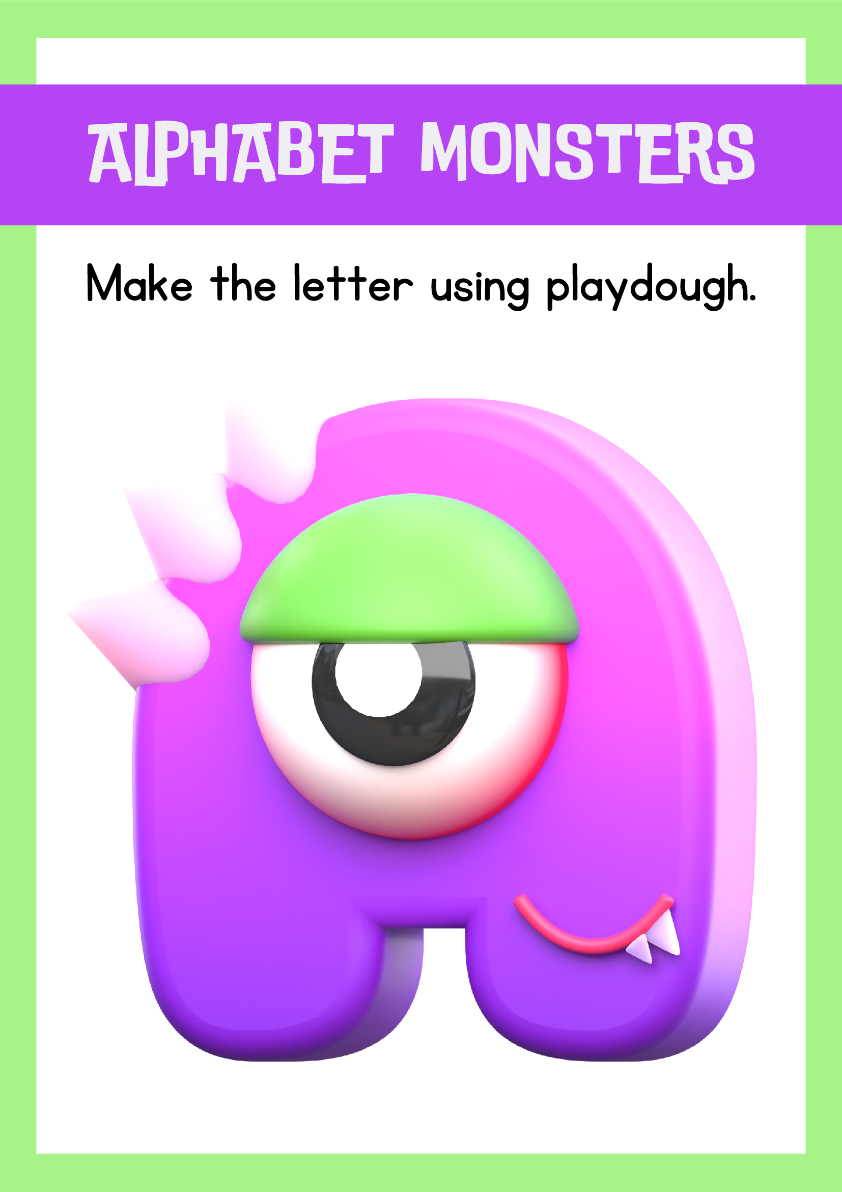 Alphabet Monsters Make the Letter Using Playdough
