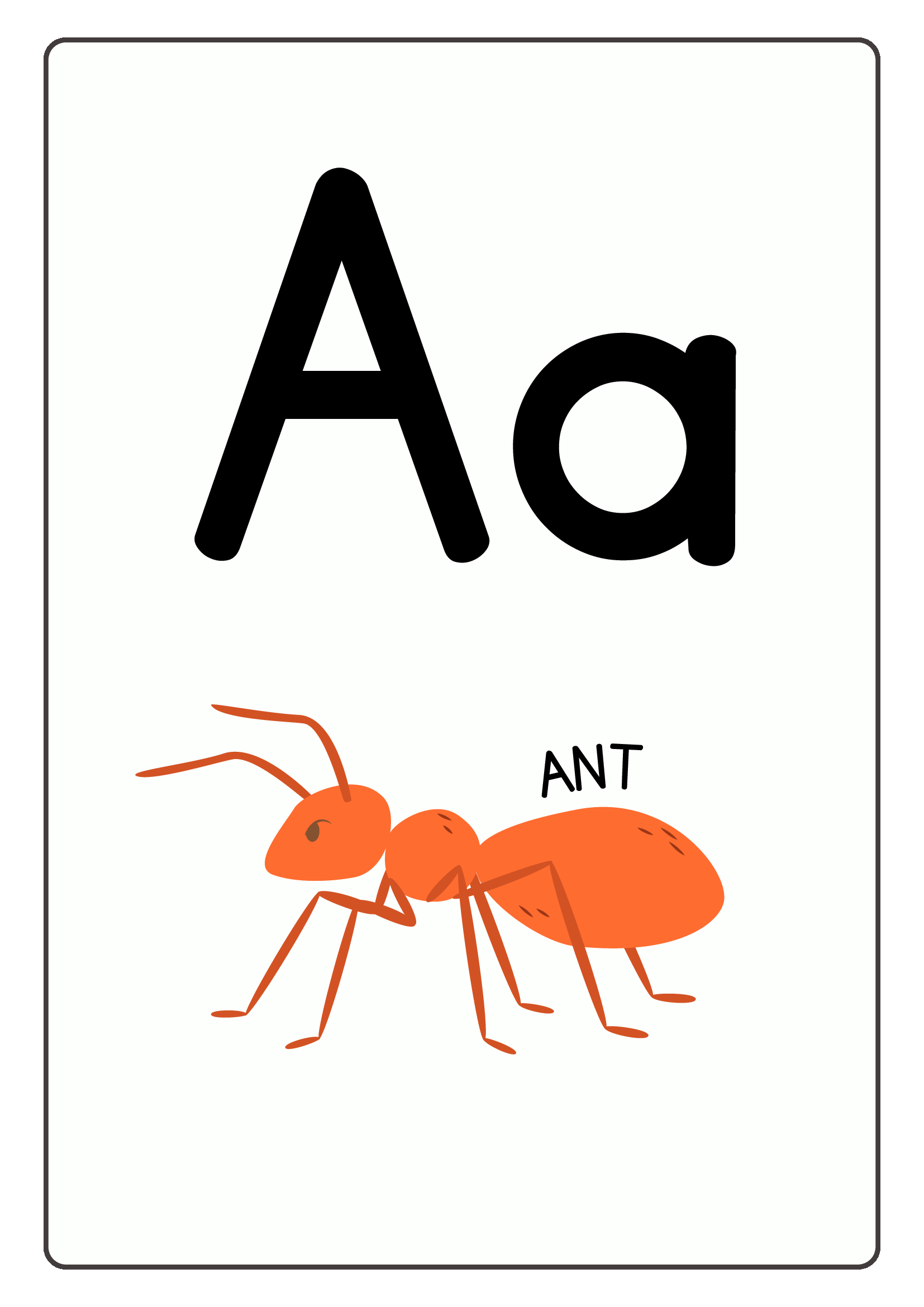 Alphabet Poster in Orange Simple Minimalist Aesthetic Style