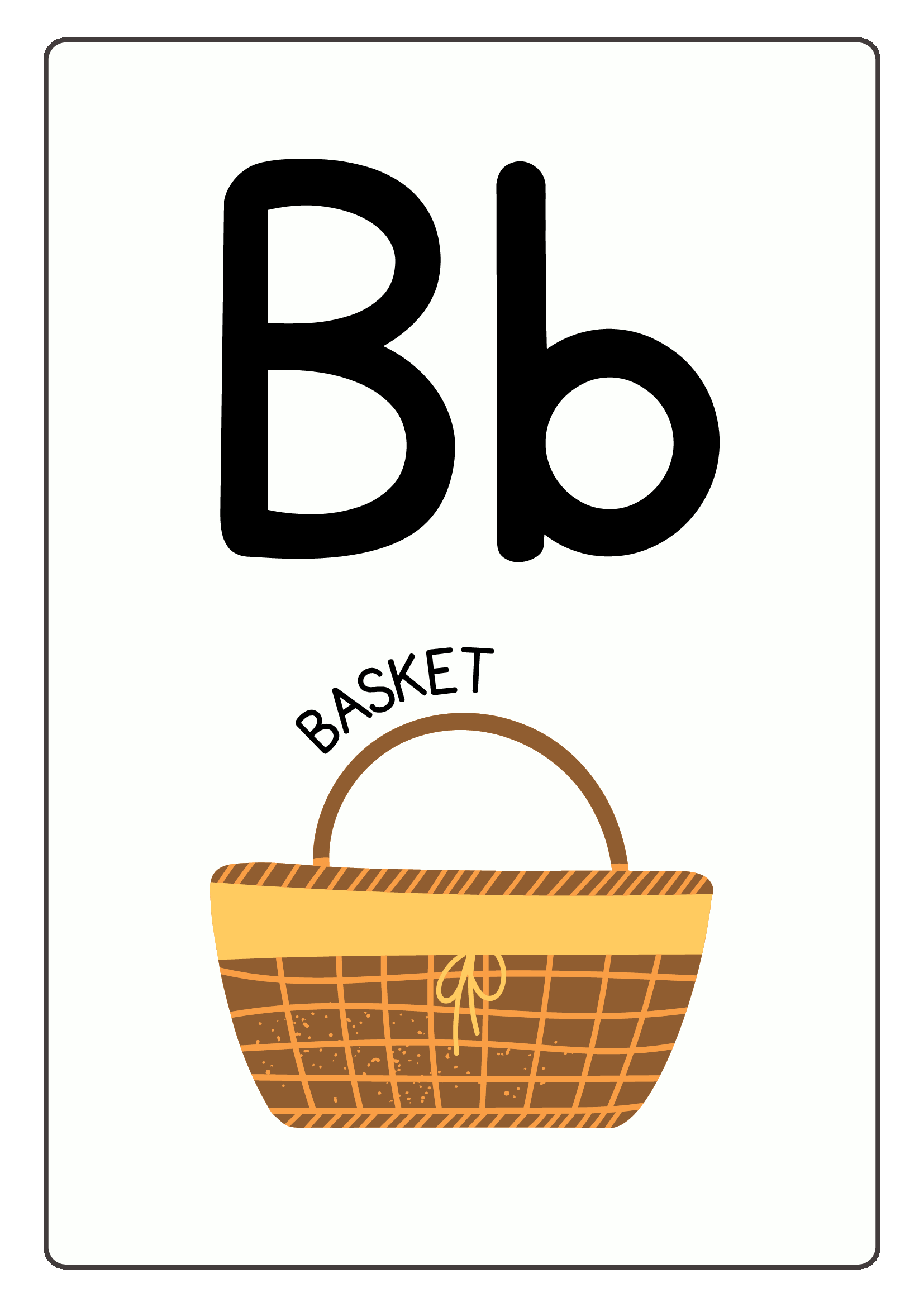 Alphabet Poster in Orange Simple Minimalist Aesthetic Style