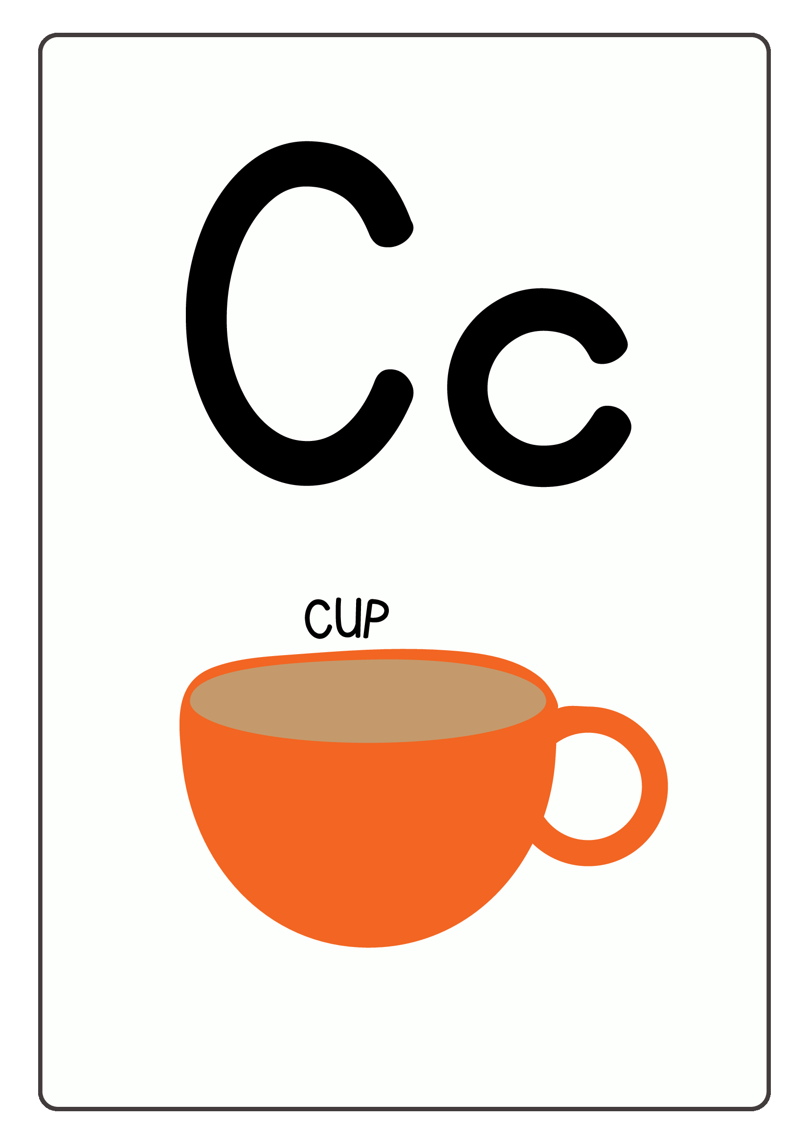 Alphabet Poster in Orange Simple Minimalist Aesthetic Style