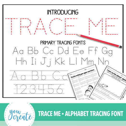 Alphabet Tracing Fonts • Primary Font TRACE ME Lined and Unlined Tracing Fonts