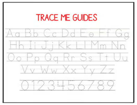 Alphabet Tracing Fonts • Primary Font TRACE ME Lined and Unlined Tracing Fonts