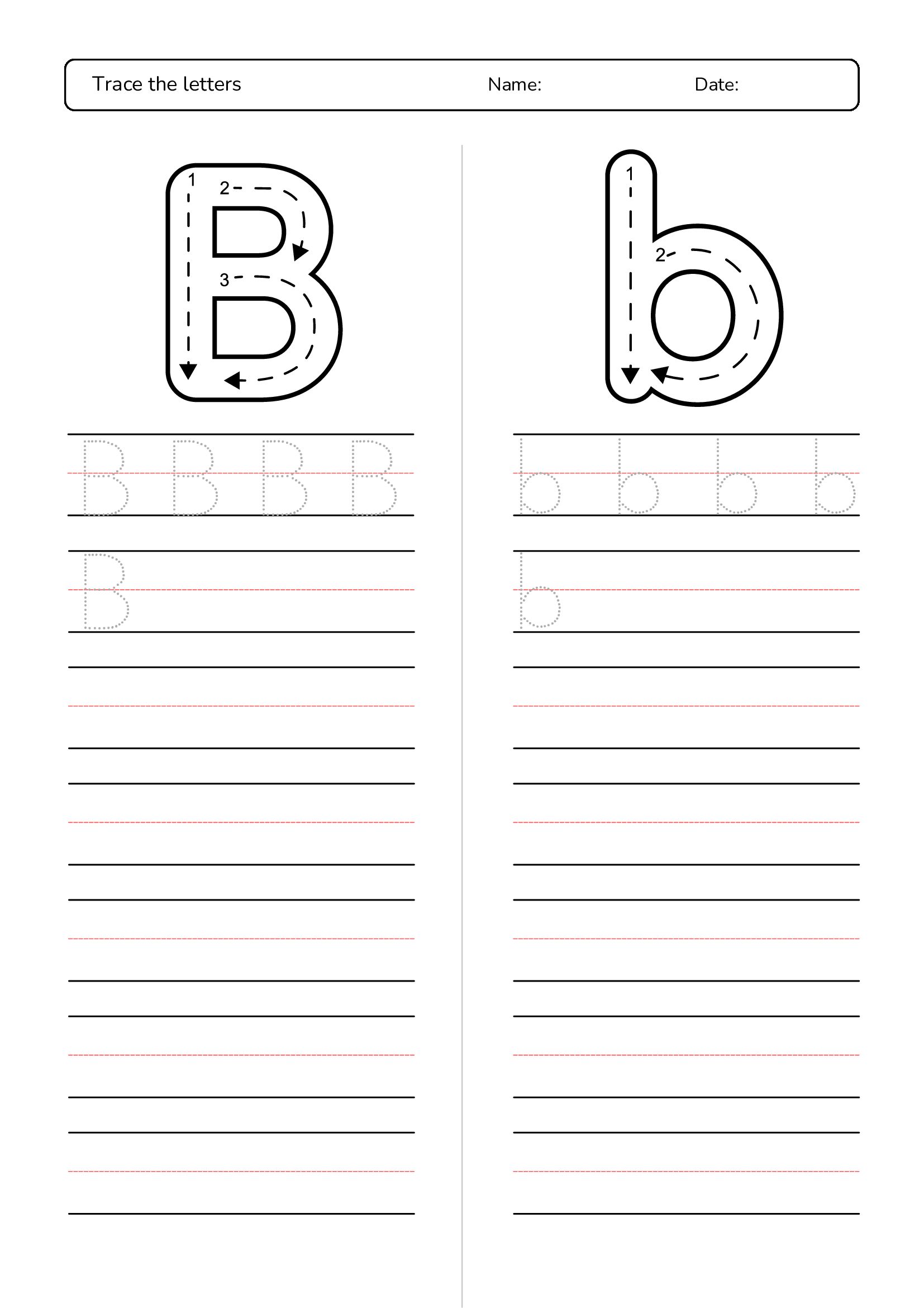 Alphabet Tracing Worksheet In Monochromatic Simple Style 1 to 26 page