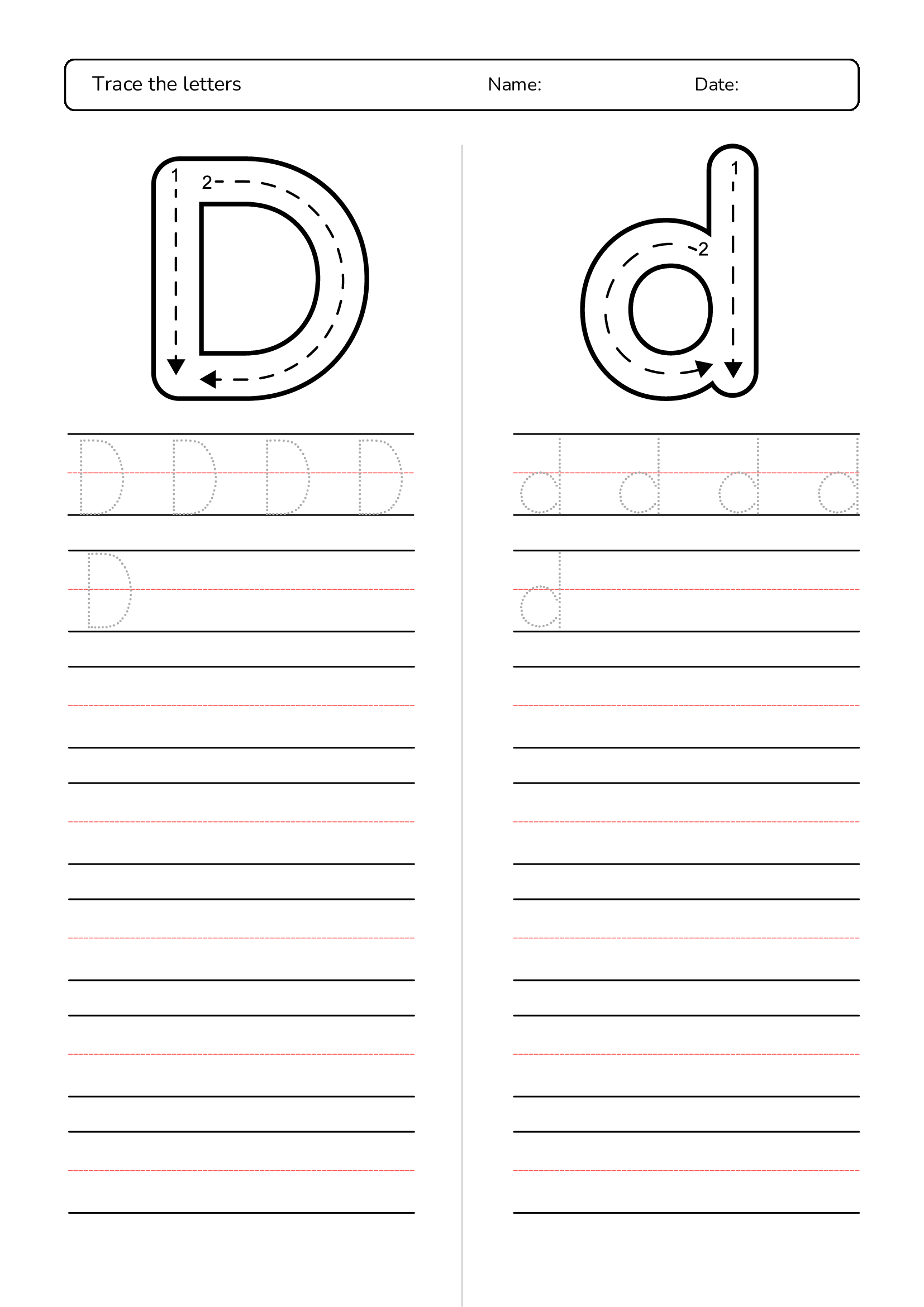 Alphabet Tracing Worksheet In Monochromatic Simple Style 1 to 26 page
