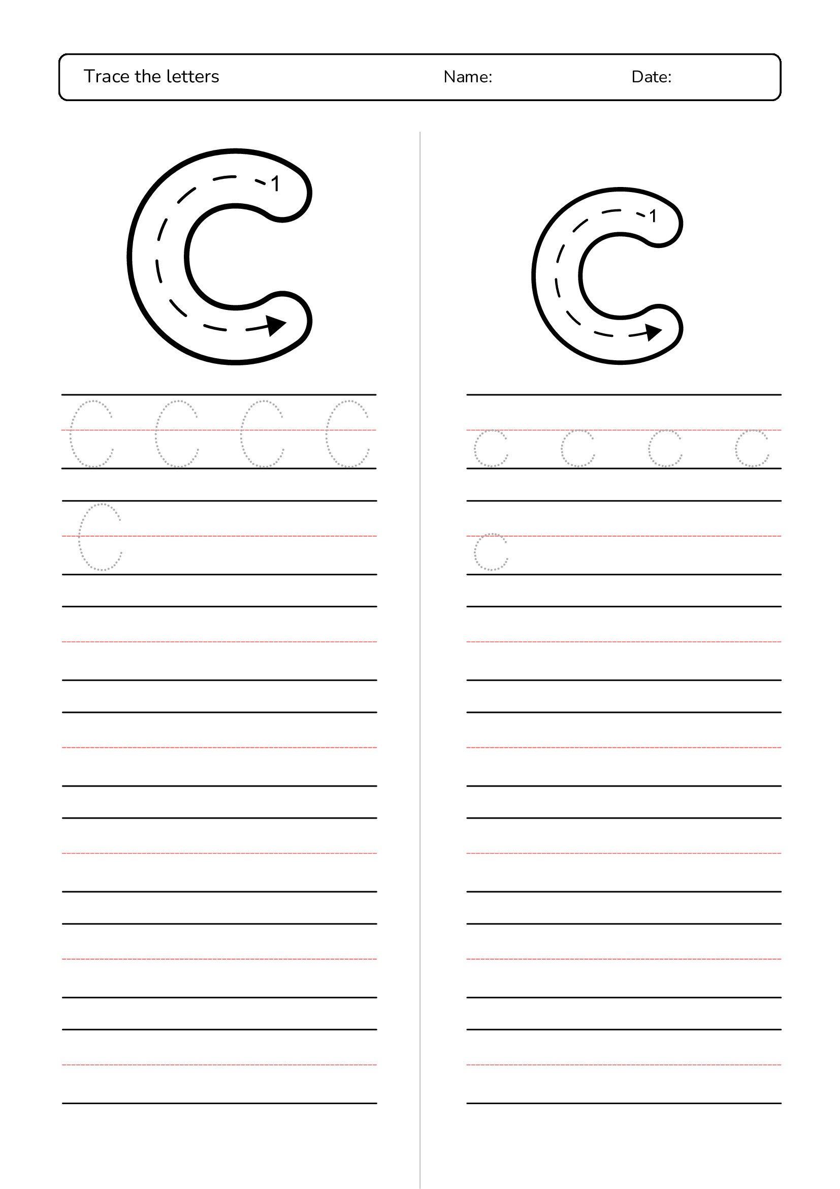Alphabet Tracing Worksheet In Monochromatic Simple Style 1 to 26 page