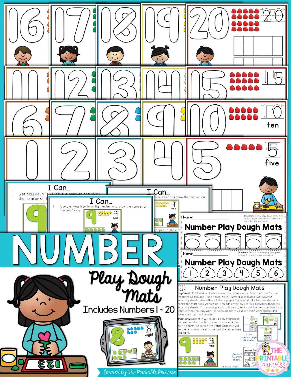 Alphabet and Number Play Dough Mats BUNDLE