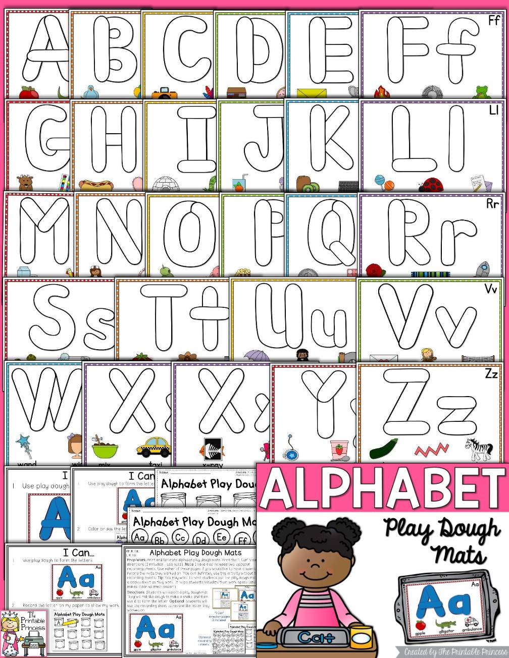 Alphabet and Number Play Dough Mats BUNDLE
