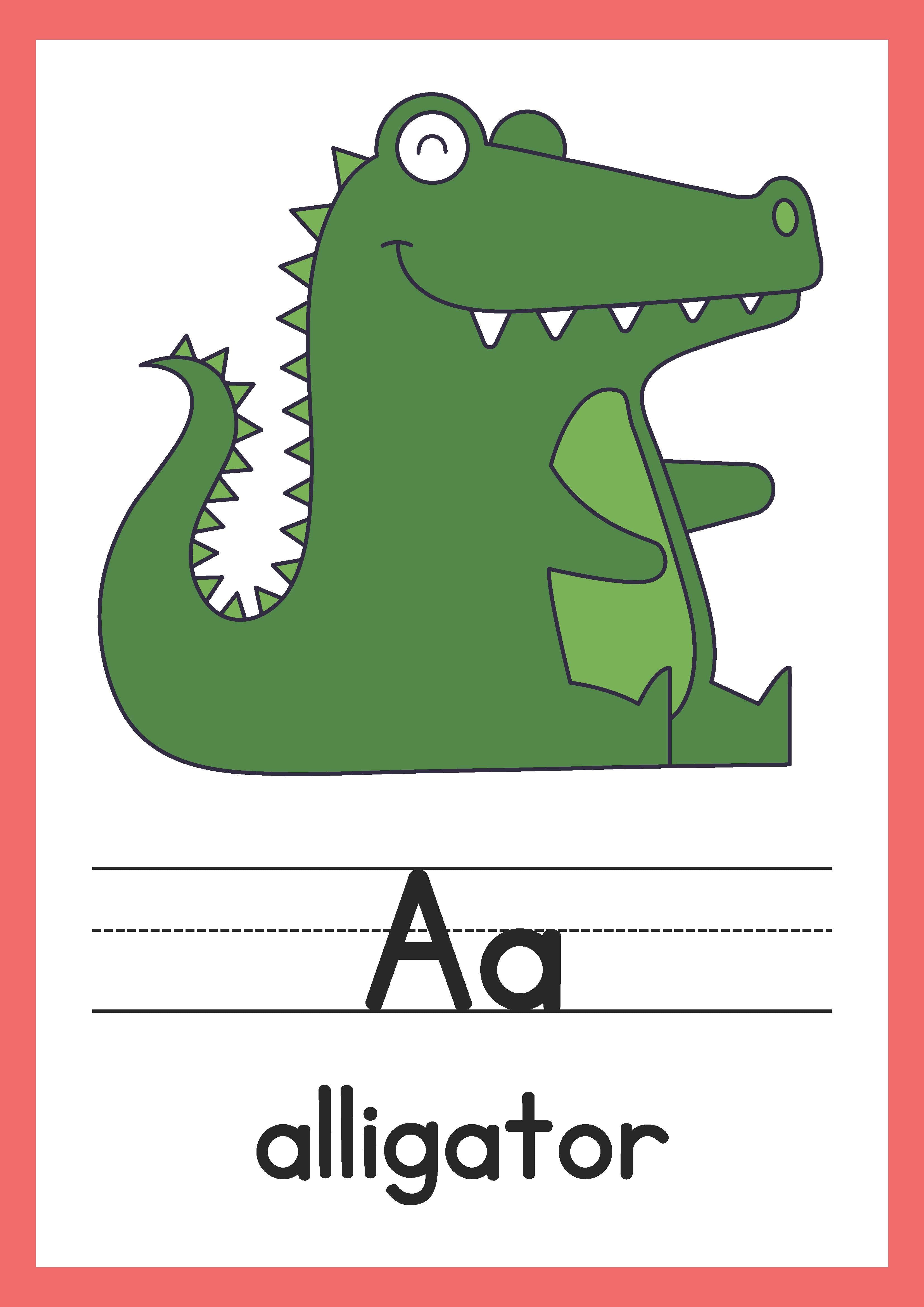 Animal Alphabet Letter Formation Posters in Colorful Cartoon