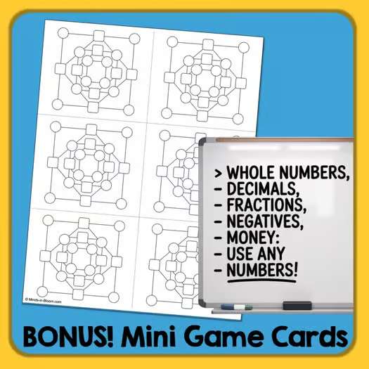 Diffy Squares Fun Math Logic Puzzle Whole Numbers, Fractions, Money, Decimals