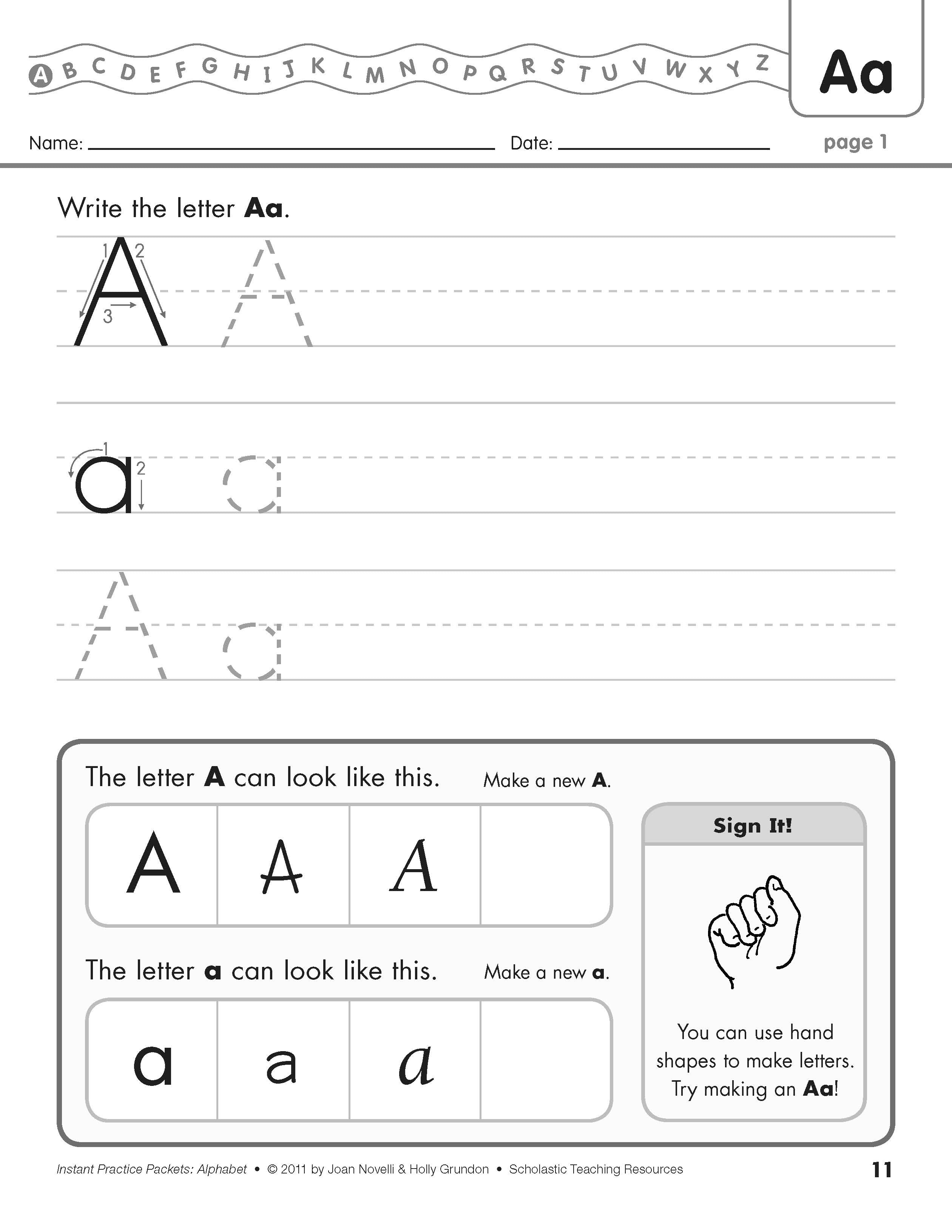 Instant Practice Packets - Alphabet PDF