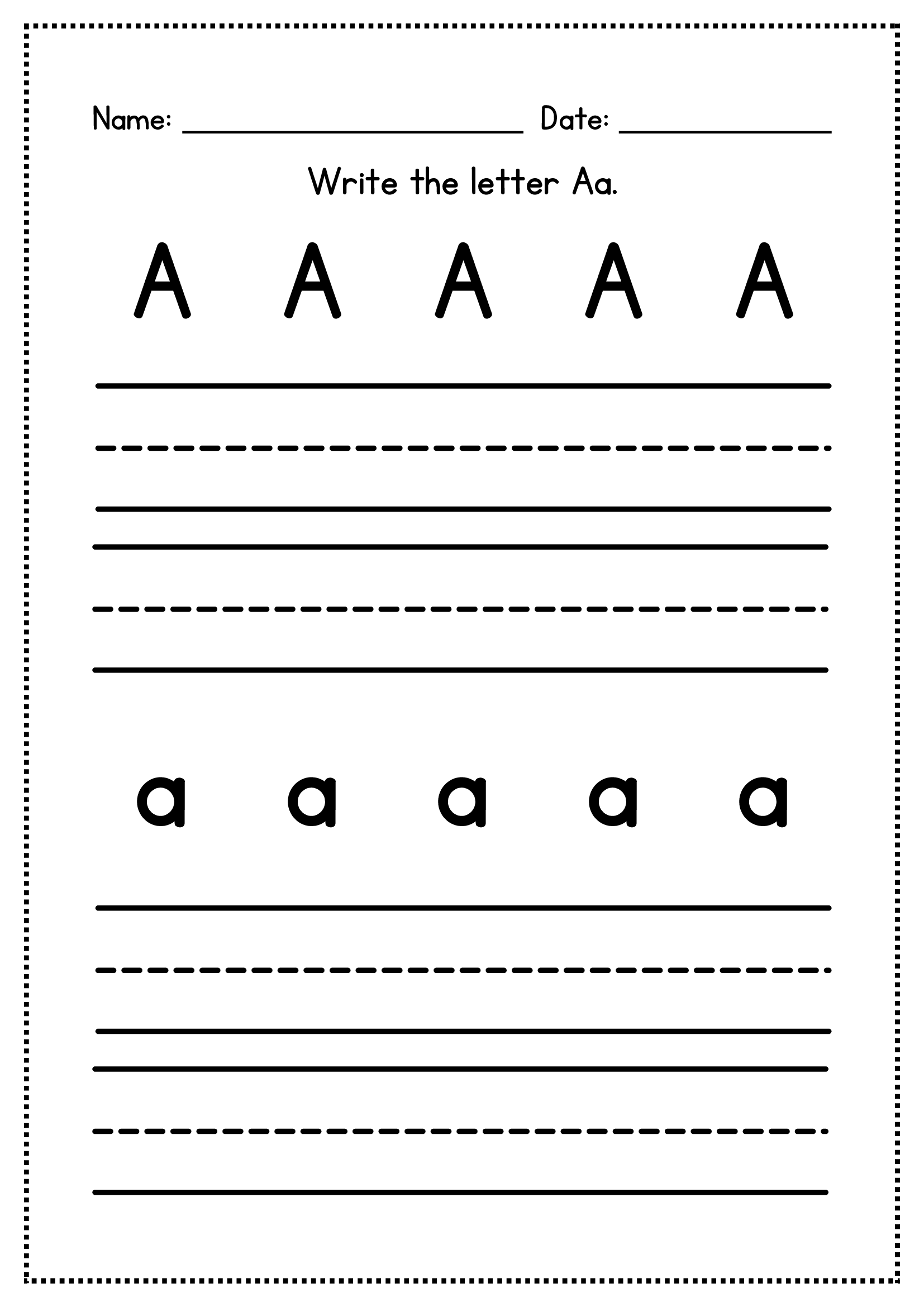 Kindergarten Alphabet Workbook in Black and White Illustrative