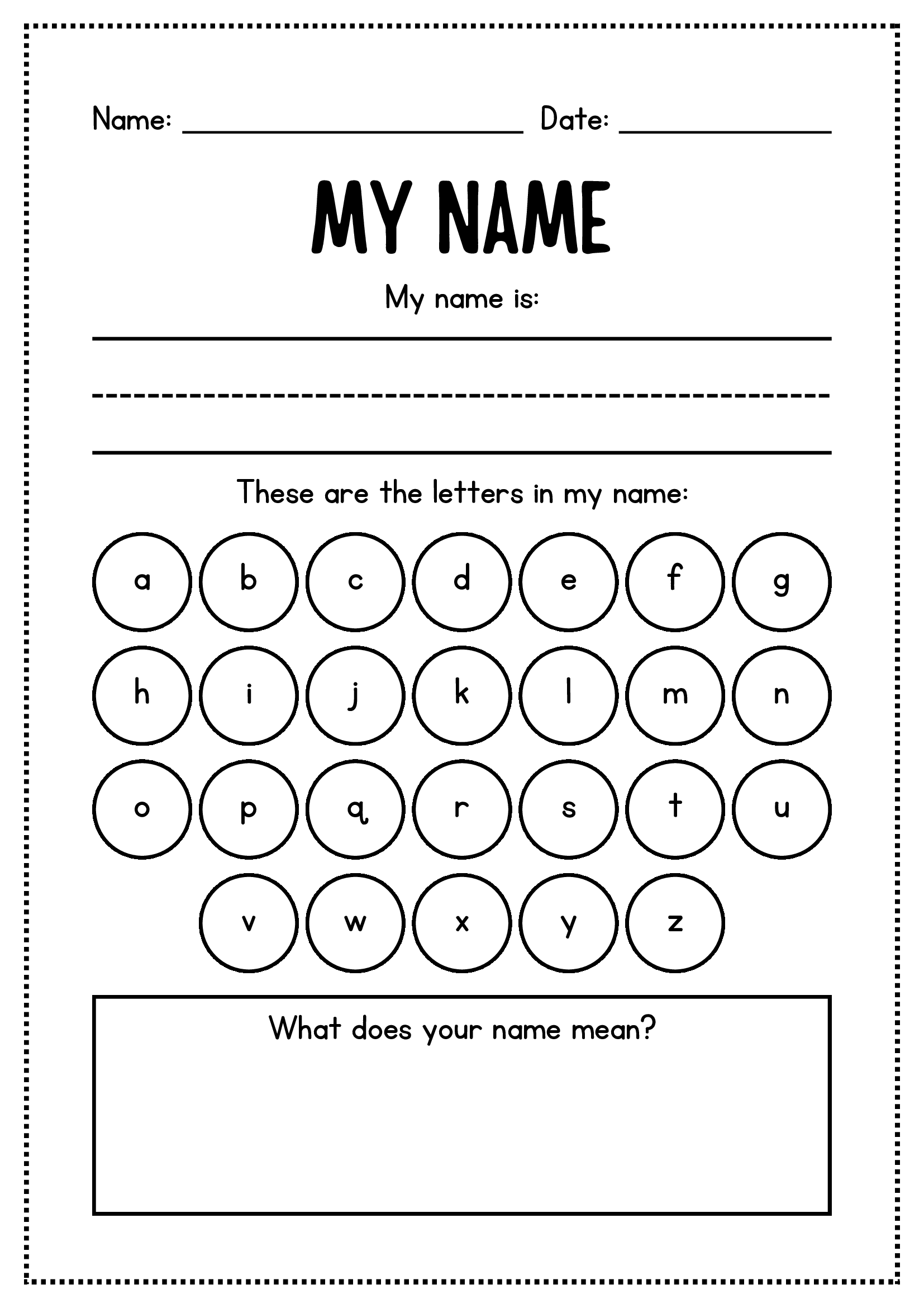 Kindergarten Alphabet Workbook in Black and White Illustrative