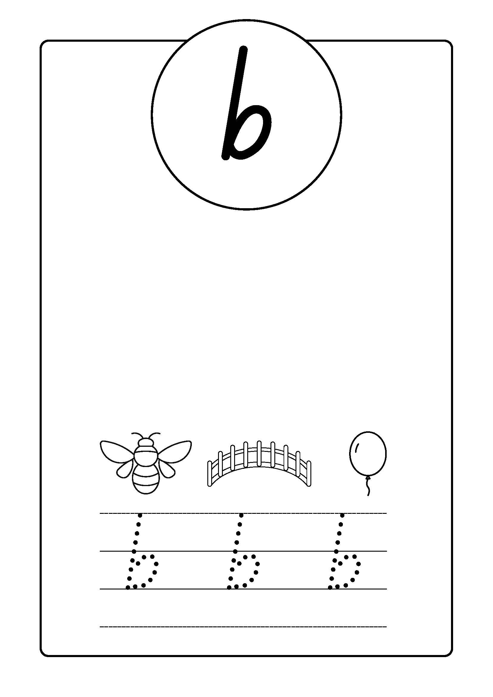 Kindergarten English Alphabet Worksheets in Black and White Simple Style