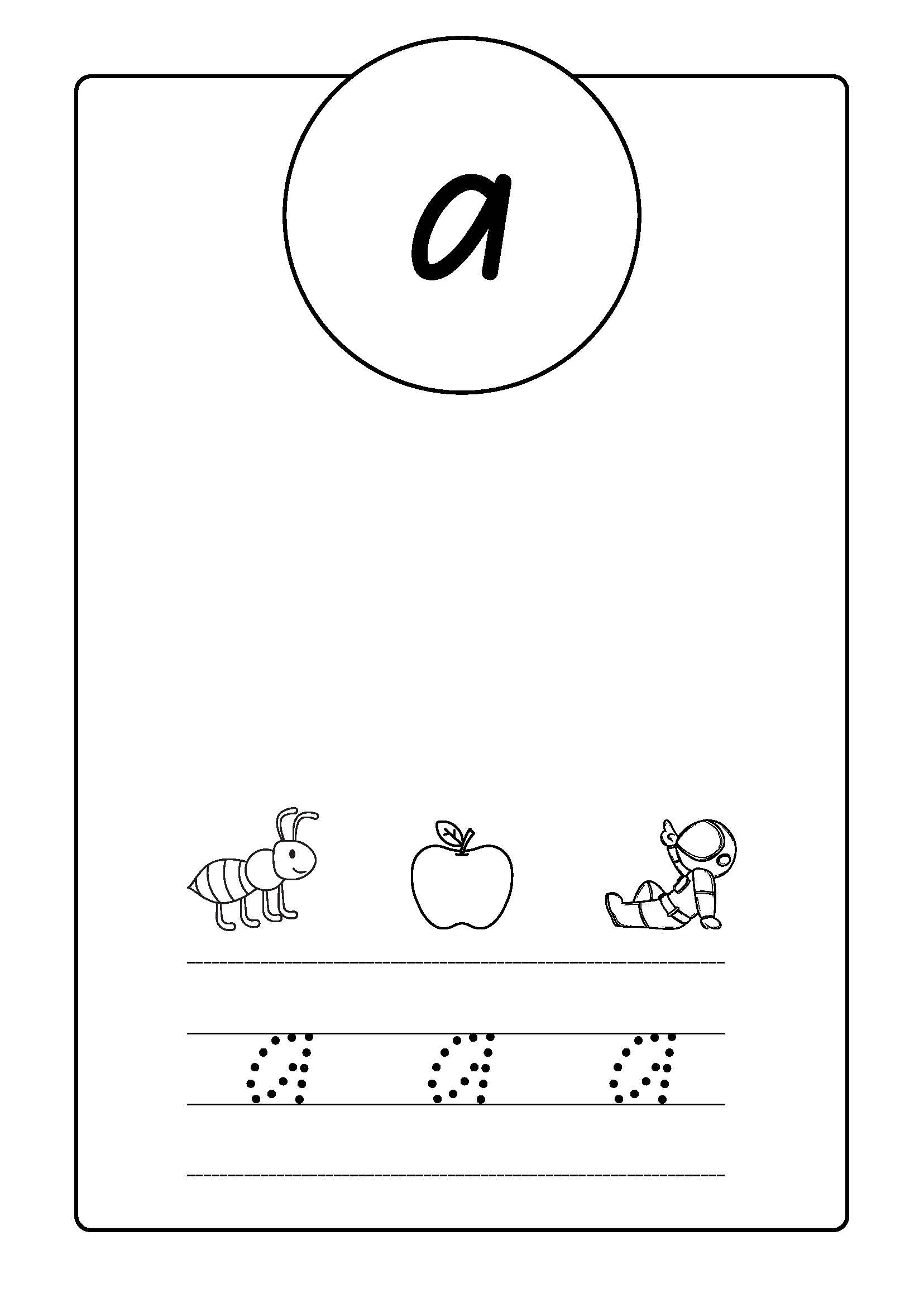 Kindergarten English Alphabet Worksheets in Black and White Simple Style