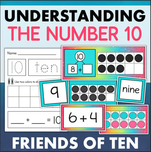Kindergarten Number Sense Worksheets Math Center Activities Number 10 Practice