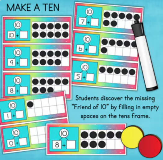 Kindergarten Number Sense Worksheets Math Center Activities Number 10 Practice