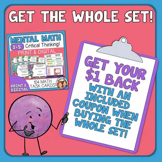 Mental Math Task Cards Multi Step Number Sense Critical Creative Thinking Sample