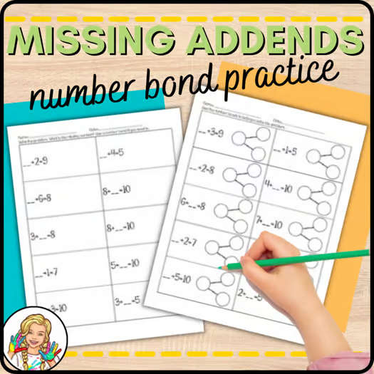 Number Bonds to 10 with Missing Addends and Singapore Math Worksheets