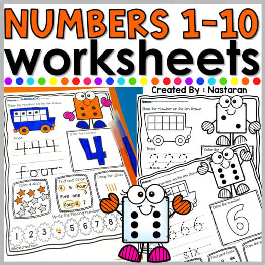 Numbers 1-10 Worksheets Write Trace Numbers To 10 Recognition Worksheet