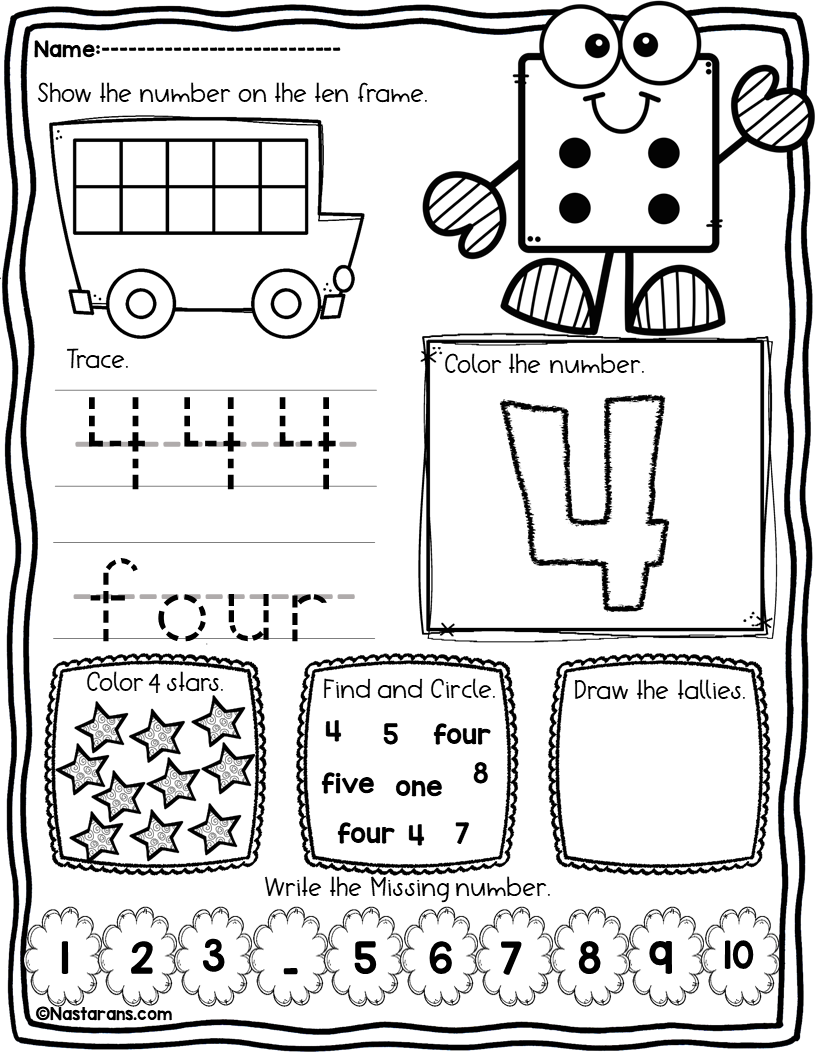 Numbers 1-10 Worksheets Write Trace Numbers To 10 Recognition Worksheet
